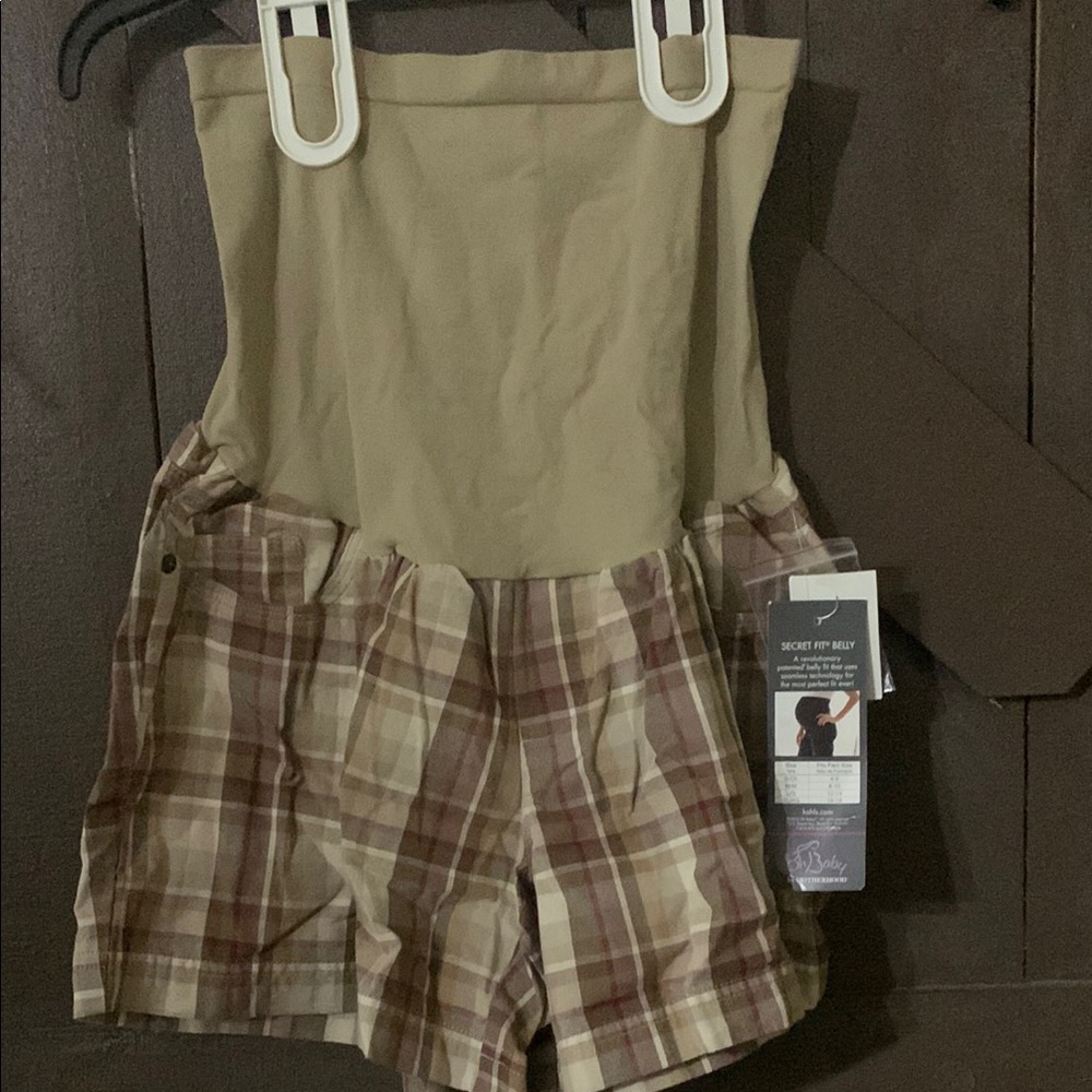 Plaid Maternity Women Shorts